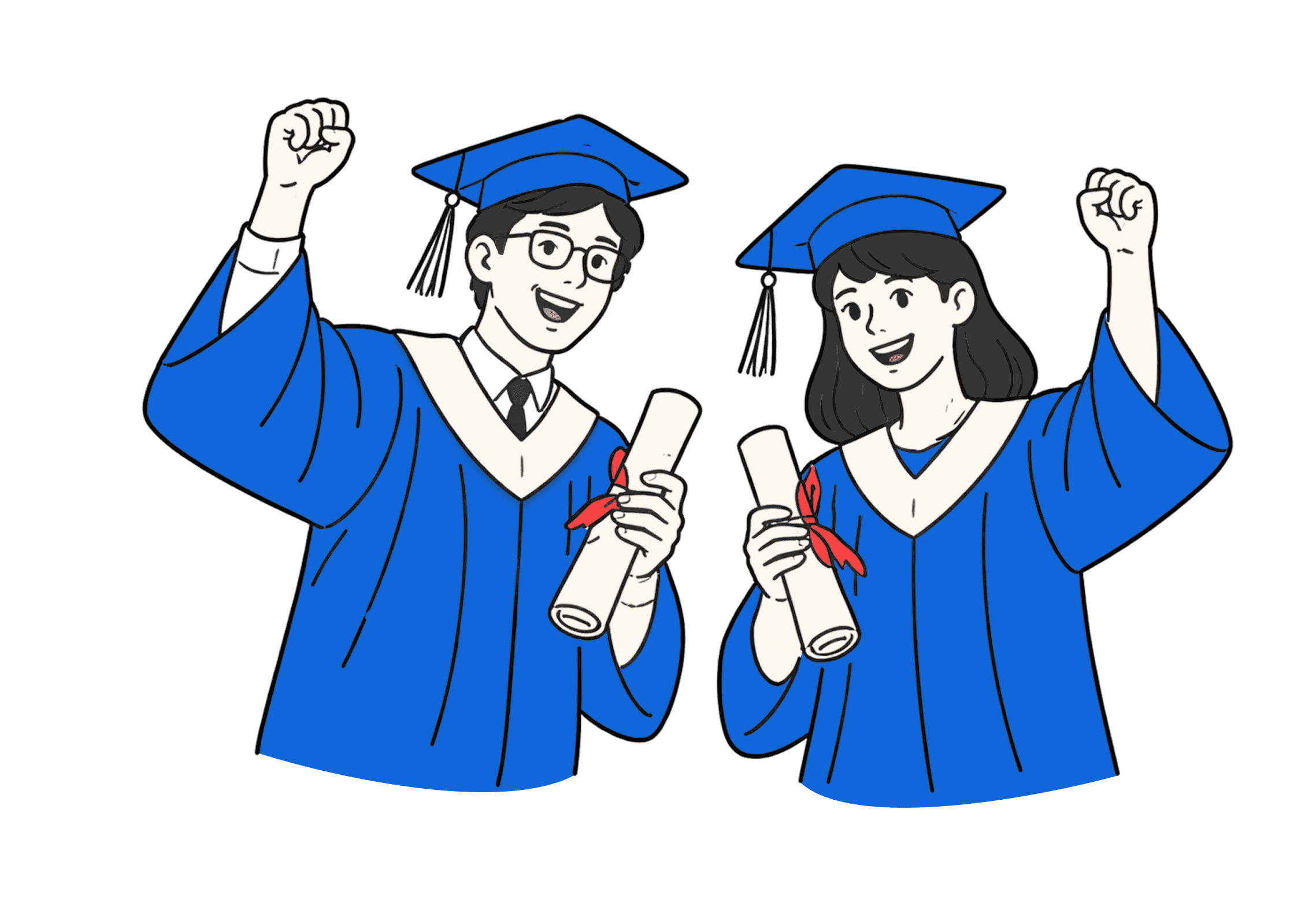 Students celebrating success